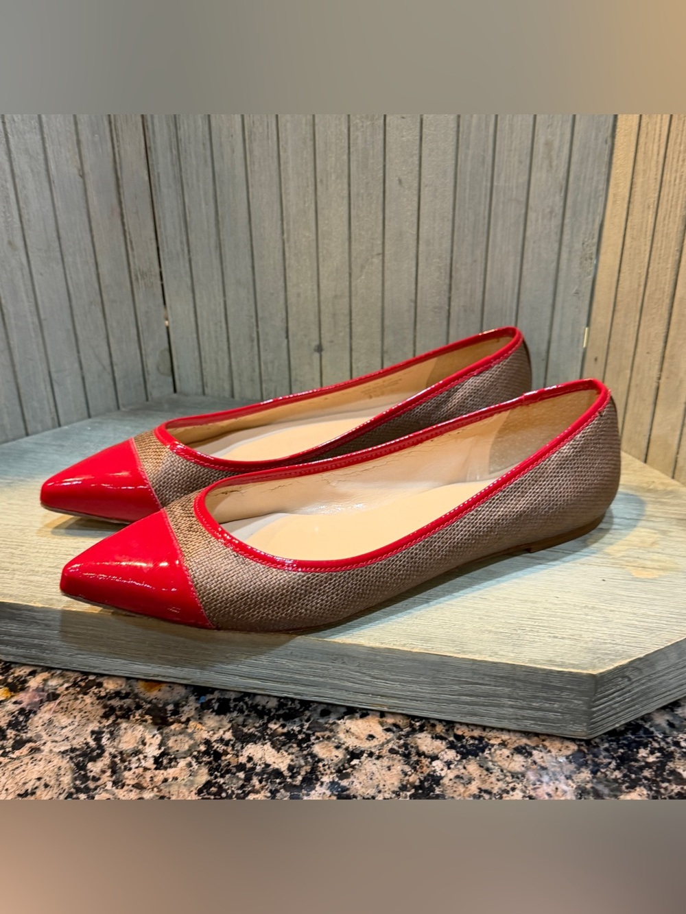 Talbots Brown and Red Pointed Toe Women's Flats 9.5B